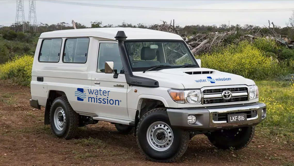 Water Mission vehicle - front passenger side view