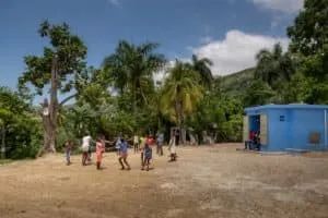 People near safe, clean water project