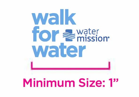 Minimum size for Walk for Water logo