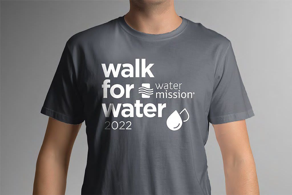 Walk for Water - Grey t-shirt front