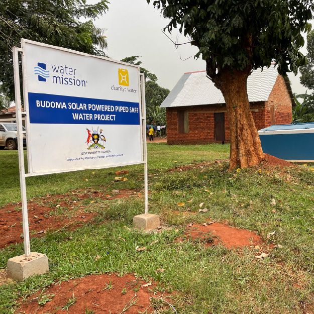 Clean, high-contrast project sign showing durable materials and legible typography