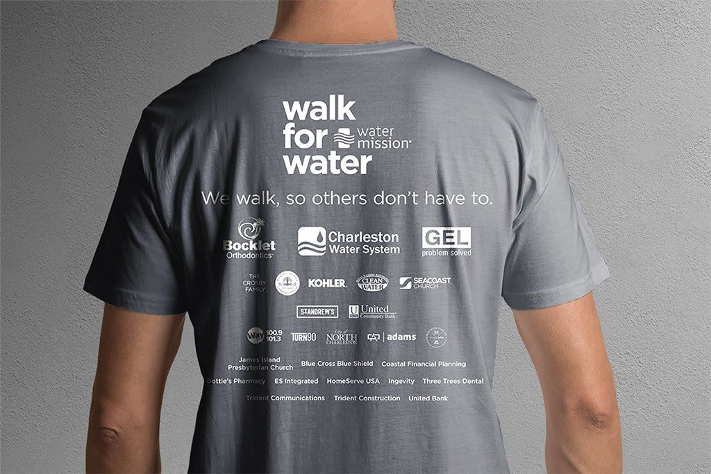Walk for Water - Grey t-shirt back