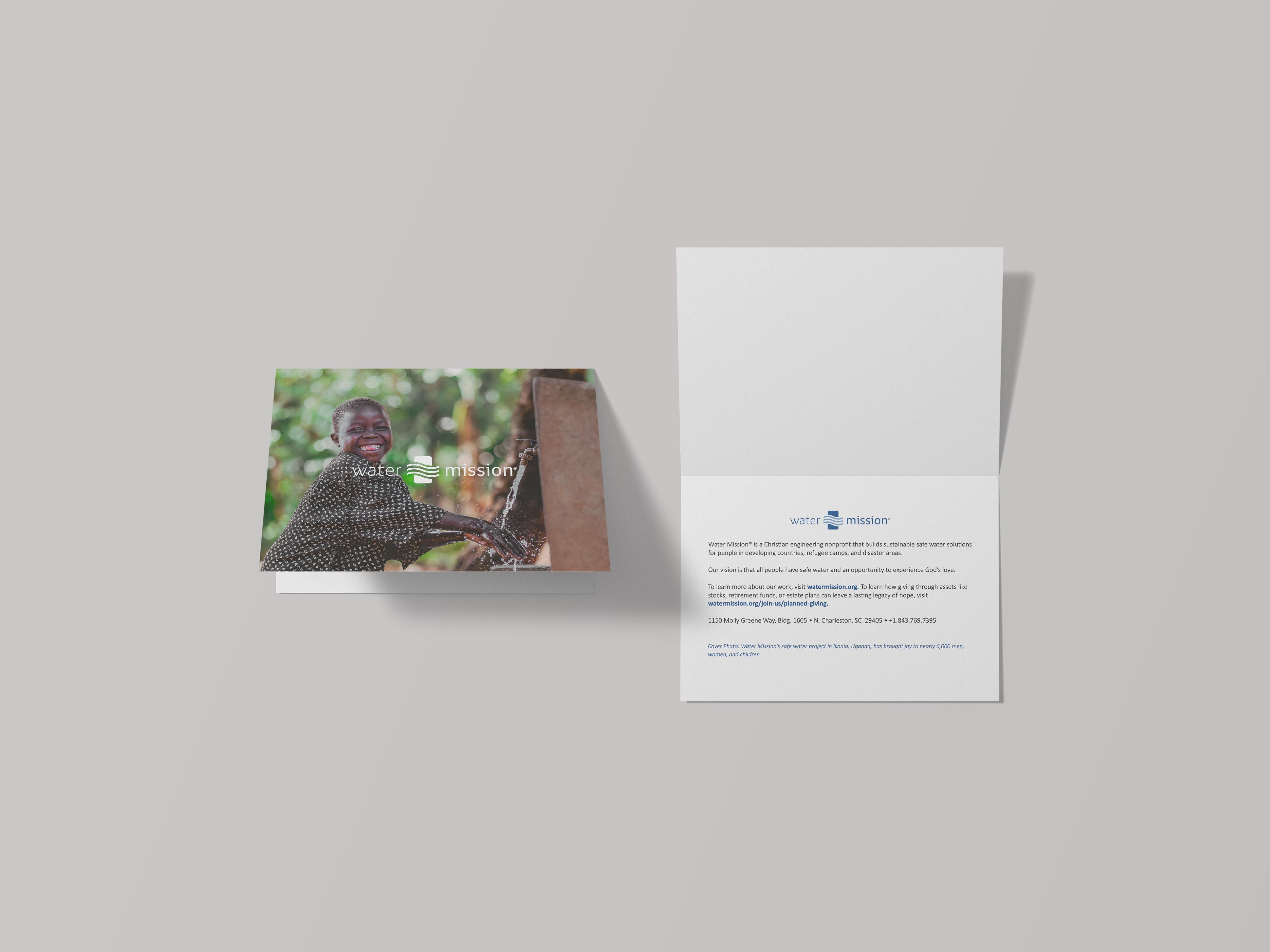 Water Mission business card and stationery