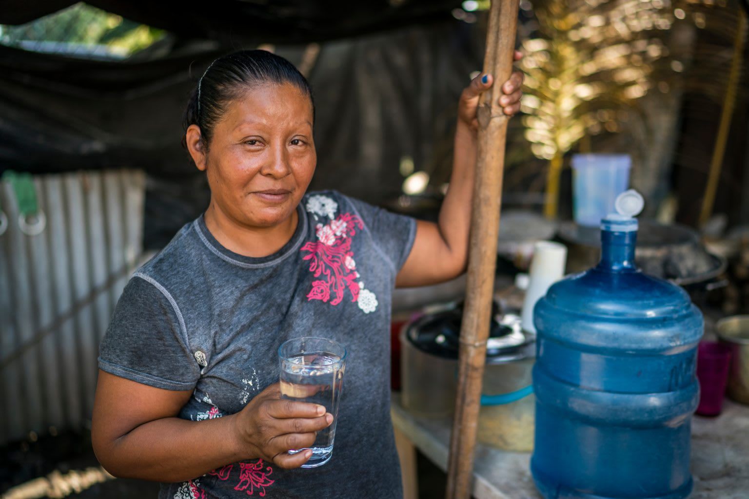 Woman drinking safe, clean water