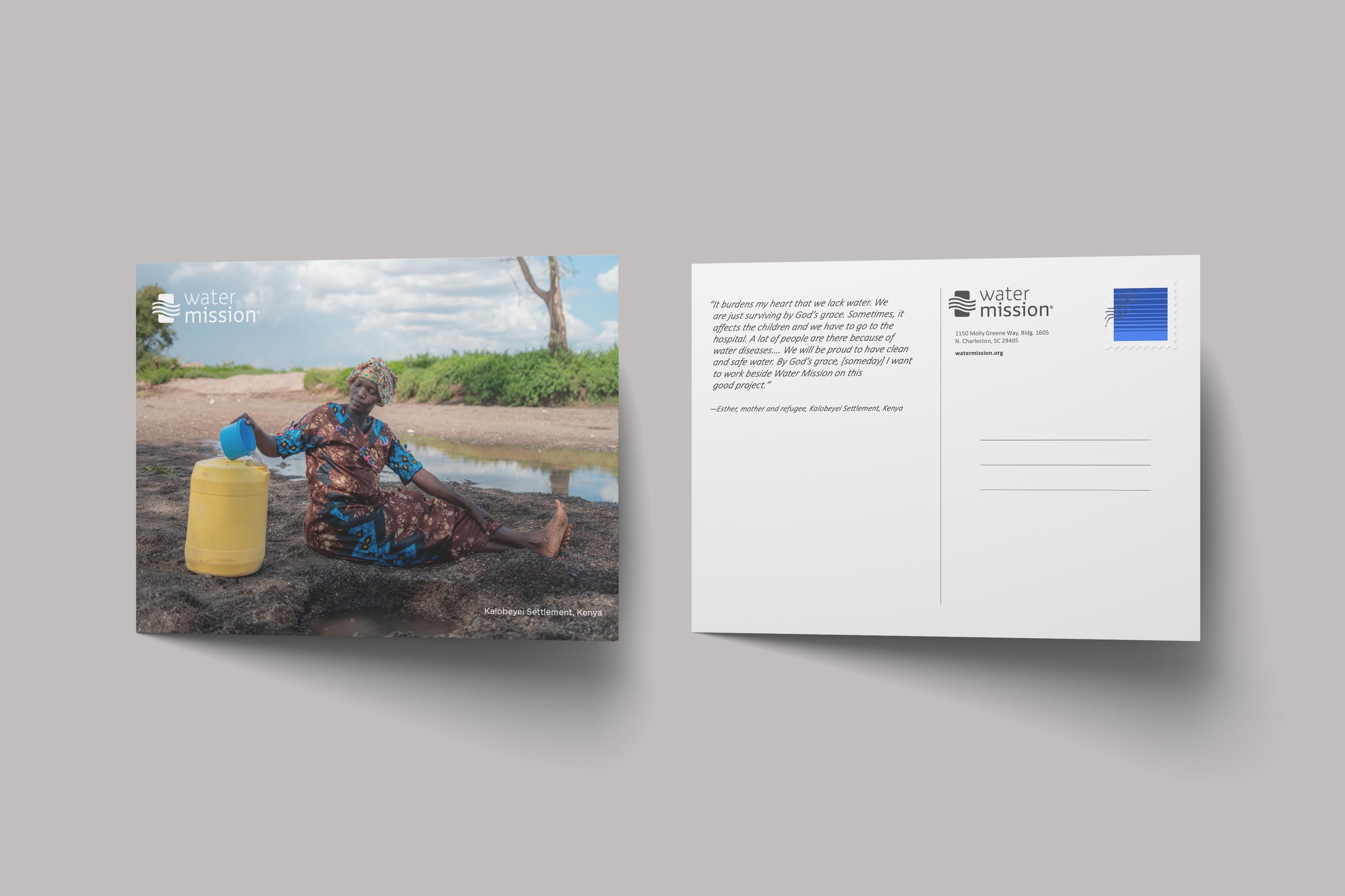 Water Mission postcard front and back