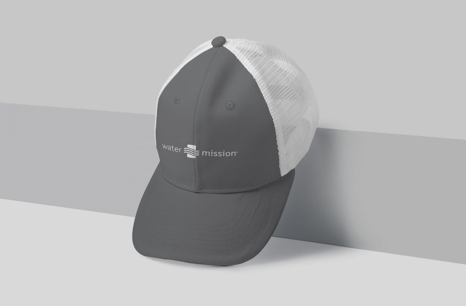 Light gray and white hat